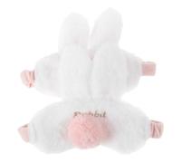 2pcs Plush Rabbit Ear Sleeping Eye Mask for Women and Travel | Cute White Novelty Style, Soft Light Blocking Fit, Portable Comfort for Sleep and Journeys
