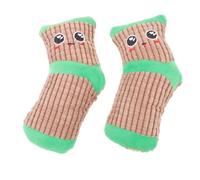 2pcs Plush Squeaky Dog Chew in Coffee Colour Sock Shape, Soft Sturdy Material for Stress Relief and Interactive Play with Your Dog at Home