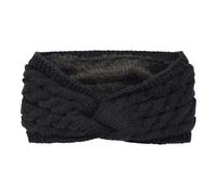 2pcs Plush Thick Knitting Sports Headband Autumn Ear Protection Warmer Women Thermal Insulation Cold Proof Head Cover For Winter(Black02)