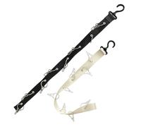 2pcs Plush Toy Storage, Hanging Toy Storage with Durable Straps, Wall Hanging Storage for Stuffed Animals, Toy Straps for Nursery Playroom Classroom Organization (Black & Beige)