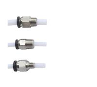 2pcs Pneumatic Connectors For 3D Printers Parts Quick Jointer Coupler 1.75/3mm Pipe Pc4 M6 M10 Fittings PTFE Tube 2/4mm(Black,PC6-01)