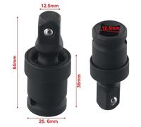 2pcs Pneumatic Joint 12 inch 1/2 inch Drive with for 360 Degree Full Rotation for Electric Wrench Socket Adapter Chrome Steel for Mechanical Repairs