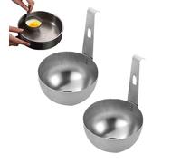 2Pcs Poached Egg Maker, Stainless Steel hanging Ear Egg Cooker, Egg Ring for Perfect Boiled Eggs, Non-Stick Egg Poacher Boiler, Kitchen Cooking Tool