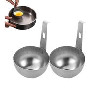 2Pcs Poached Egg Moulds - Stainless Steel Egg Poacher Cups,Hangable Nonstick Round Boiler Cups Steamer,Circular Nonstick SteamerCups For Kitchen Cooking, Picnic, Breakfast, Household