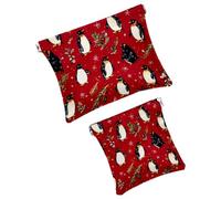 2Pcs Pocket Cosmetic Bag for Purses, Leather Small Makeup Bag Cosmetic Pouch, Portable No Zipper Makeup Pouch Coin Purse Jewelry Pouch, Highland Cows Sunflower, Multicolor 12, Small and Large, Art