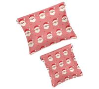 2Pcs Pocket Cosmetic Bag for Purses, Leather Small Makeup Bag Cosmetic Pouch, Portable No Zipper Makeup Pouch Coin Purse Jewelry Pouch, Highland Cows Sunflower, Multicolor 2, Small and Large, Art Deco