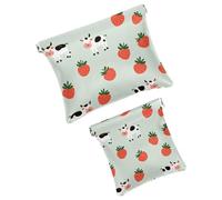 2Pcs Pocket Cosmetic Bag for Purses, Leather Small Makeup Bag Cosmetic Pouch, Portable No Zipper Makeup Pouch Coin Purse Jewelry Pouch, Highland Cows Sunflower, Multicolor 15, Small and Large, Art