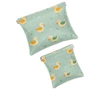 2Pcs Pocket Cosmetic Bag for Purses, Leather Small Makeup Bag Cosmetic Pouch, Portable No Zipper Makeup Pouch Coin Purse Jewelry Pouch, Highland Cows Sunflower, Multicolor 19, Small and Large, Art