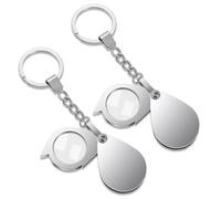 2PCS Pocket Magnifying Glass 20x, Small Foldable Pocket Magnifying Glass, Folding Mini Jeweler's Loupe with Keychain, For Reading, Jewelry, Hobbies, Science, and Collecting