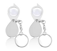 2Pcs Pocket Magnifying Glass, 30X Small Magnifying Glass, Mini Handheld Pocket Magnifier, Folding Jeweler’s Loupe with Keychain for Reading Coins Hobby Travel