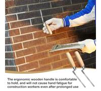 2Pcs Pointing Trowel Brick Jointer Narrow Finger Set Stainless Steel Tool with Handle Trowel