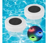 2PCS Pool Lights, Solar Pool Lights with Disinfection Function, 8 Modes Color Changing LED Pool Lighting, IP68 Waterproof Floating Pool Lights for Swimming Pools Party Wedding Aquariums Hot Tubs