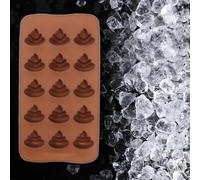 2Pcs Poop Silicone Molds, Silicone Funny Poop Chocolate, Cake, Candy, Fondant, Emotion Baking, Soap Soap Making, 15 Cavities (Brown) 06