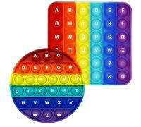 2Pcs Pop It Fidget Toys Poppet Fidget Toy A-Z Alphabet & 1-30 Number Bubble Popper Sensory Fidget Popper Alphabet Toys Pop Fidget Toy Anxiety Relief ABC Learning and Educational Toys for Kids Adults