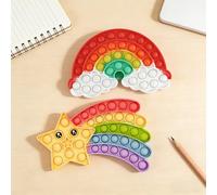 2Pcs Pop It Fidget Toys Silicone Push Pop Bubble Sensory Pop Fidget Toy Stress Relief Fidget Popper Toys for Kids Adults Quiet Popping Toy for Focus Travel Classroom Gift (Rainbow, Clouds)