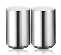 2PCS Pop-the-Top Beer Bottle Opener, Metal Automatic Magnetic Glass Bottle Cap Openers, Wine Bartender Tool Cap Catcher for Bar, Party, Wine Ceremony, Restaurant Household Utensils, Easy to Use-Silver