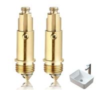 2Pcs Pop Up Click Clack Slotted Plug Bolt Assembly, Brass Plug Bolt Replacement, Internal Spring PlugBolt, for Most Sink Bath Tub Basin Drain Stopper ( Brass)