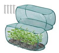2pcs Pop-Up Garden Mesh Net Cover, Foldable Plant Protection Tent Portable Plant Mesh Cover Fruit Cage Greenhouse Netting For Vegetable Strawberry Flower, 100x45x40cm