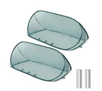2PCS Pop-Up Garden Net Cover - Foldable Plant Protection Tent 115x56x40cm with 12 Ground Pegs, Mesh Plant Cage with Zipper & Pegs, Protects from Birds, Insect, Greenhouse Netting for Vegetable