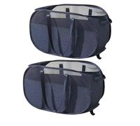 2pcs Pop Up Laundry Hamper,Easy to Collapsible Laundry Basket,portable with Strong Handles Foldable Laundry Basket,Honeycomb Mesh-Breathable for Laundry,Bathroom,RV,Travel(Mist Blue)