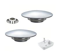 2Pcs Pop Up Sink Plug Replacement, 66mm Chrome Click-Clack Basin Stoppers