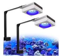 2PCS PopBloom WiFi Aquarium LED Reef Light 200W, Smart-APP Control Marine Tank Light Full Spectrum for 80-120CM Saltwater Coral SPS/LPS Fish Tanks, Arm Mount Included (2 WiFi lamp with arm kit)