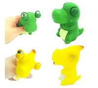 2Pcs Popping Out Eyes Squishy Squeeze Dinosaur, Funny Pinch Toy Stress Relief, Squeeze Animal Novelty Fidget Hand Toy for Christmas Stocking Fillers, Kids & Adults, Autistic Birthday Gift