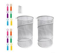 2Pcs PopUp Plant Covers with 8 U Pins and 12 Labels Effective Mesh Shield for Vegetable Flower and Protection Easy Setup Reusable Black and White 22.8x14in Against Insects and Birds(2PCwhite)