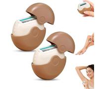 2PCS Portable 3-Layer Hair Shaver with Rotating Cover, Soft and Smooth Lady Shaver/Painless Hair Removal/Arms, Legs and Bikini Trimmer, Compact Travel Rotary Razor, Wet & Dry Shaver for Face, Body