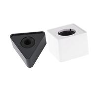 2pcs Portable Abs Microphone Flag Triangle Square Shaped Interview Logo Stations Black White for for Tv Stage and Event Interviews