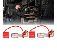 2PCS Portable Air Take Valve,Heavy-Duty Truck Air Take Valve with Lockable Quick Connector,Upgraded Thickened Inflation Valve-Fit,90-Degree Brass Elbow Inflation Intake-Valve with Dust Cap