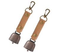 2pcs Portable Alert Bells Iron Tpu Vintage Hanging Bells for Hikers