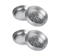 2Pcs Portable Aluminium Soap Box Travel Friendly Metal Dish With Drips Tray For Bathroom Or Kitchen Portable Soap Case
