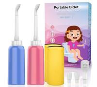 2PCS Portable Bidet with 2 Nozzle + Scalable Tube - 500ml Travel Bidet - Perineal Wash Bottle for Postpartum Care 17oz Handheld Personal Bidet -Intimate Wash for Women