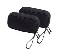 2pcs Portable Double Layer Travel Digital Product Storage Bag USB Data Cable Manager Earphones Mobile Power For Office(Black)