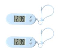 2PCS Portable Electronic Clock Keychain Mini Pocket Electronic Oval Hanging Watch Digital Table Time Date Display Clock for Student