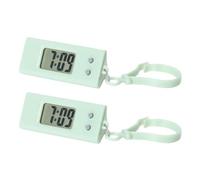 2PCS Portable Electronic Clock Keychain Mini Pocket Electronic Oval Hanging Watch Digital Table Time Date Display Clock for Student