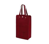 2Pcs Portable Felt Red Wine Bag Gift Handheld Wine Gift Storage Bag Double Drink Bag(Wine red)