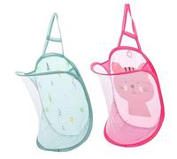 2Pcs Portable Foldable Pop-up Hanging Laundry Hamper for Dirty Clothes - Versatile Mesh Storage Baskets for Home Travel and College