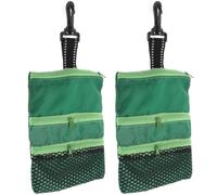 2pcs Portable Golf Tee Storage Bag with Zipper Closure Polyester Green | Lightweight Practical Pouch, Multifunctional for Equipment and Tee, Office Desk Use, Accessories Holder Random Style