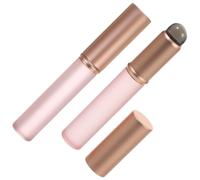 2pcs Portable Lip Applicator Brown Aluminum Silicone Lip Brush
