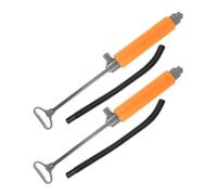 2pcs Portable Manual Bilge Pump Orange for Kayaks and Small Boats | Hand Diaphragm Mechanism, Extension Hose, Sealed Valve Core, Lightweight EVA Plastic Build