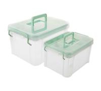 2pcs Portable Medicine Storage Box with Tray and Handle | Plastic Organiser, Layered Compartments and Secure Latch, for Ointments, Bandages, Doctor Visits