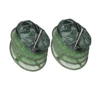 2pcs Portable Mesh Fish Basket Foldable Fishing Net with Stainless Steel Anchors for Kayak Dock Crabs Durable Edge Finish for Outdoor