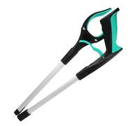 2pcs Portable Multifunctional Foldable Pick Up Tools Gripper Extender Litter Reachers Pickers Hand Collapsible Garbage Grabber for Tall Users(Green)