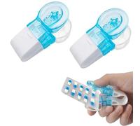 2Pcs Portable Pill Taker Pill Popper for Blister Packs No Contact Small Pills Remover with Storage Container Portable Tablet Dispenser for Elderly Travel Arthritis Patients
