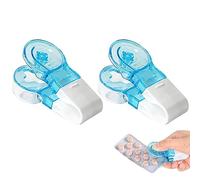 2PCS Portable Pill Taker, Pill Popper for Blister Packs, Pill Cutter for Small Pills, Portable Pill Box Tablet Cutter Pill Dispenser Remover Storage Box Medication, Easy to Take Out Pills from Package