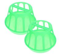 2pcs Portable Plastic Poultry Feeder Trough for Chickens, Ducks, Geese | Reusable Green Container, Easy to Fill Design, Suitable for Poultry and Pigeon Use, Home or Store