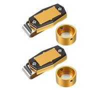 2PCS Portable Pool Chalk Holder, Round Pool Cue Chalk Holder With Fixed Clip, Aluminum Alloy Pool Billiard Cue Chalk Tip Case For Beginner Accessories & Professional Players Men (GD)