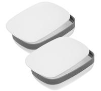 2pcs Portable Sealed Soap Case for Travel the Go Use White